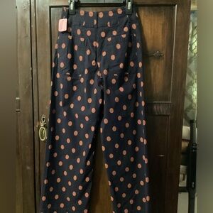 Maeve Dark Blue and Pink Polka Dot Chinos